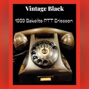 Vintage Black Dial Telephone Bakelite
PTT Ericsson.